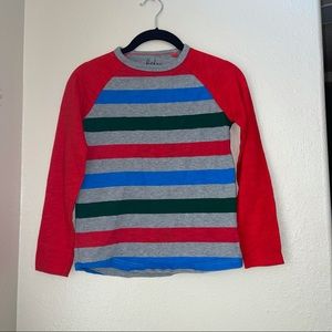 Boden long sleeve red, green and blue shirt size 8-9 medium